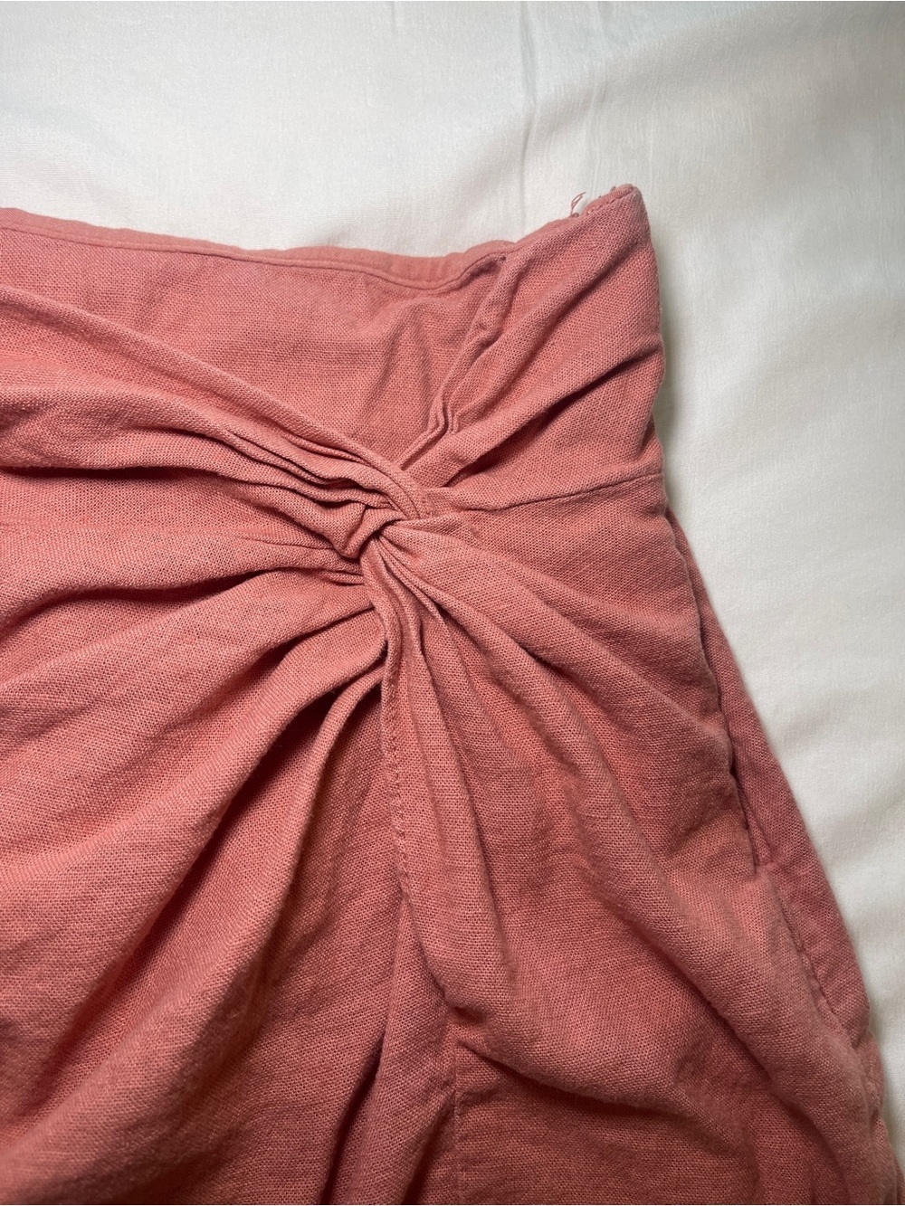 Abercrombie & Fitch Women's Wrap Mini Skirt Rust Coral Side Zip Size XS | - Picture 7 of 11